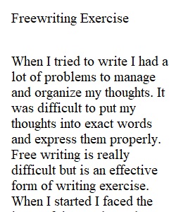 Freewriting Exercise
